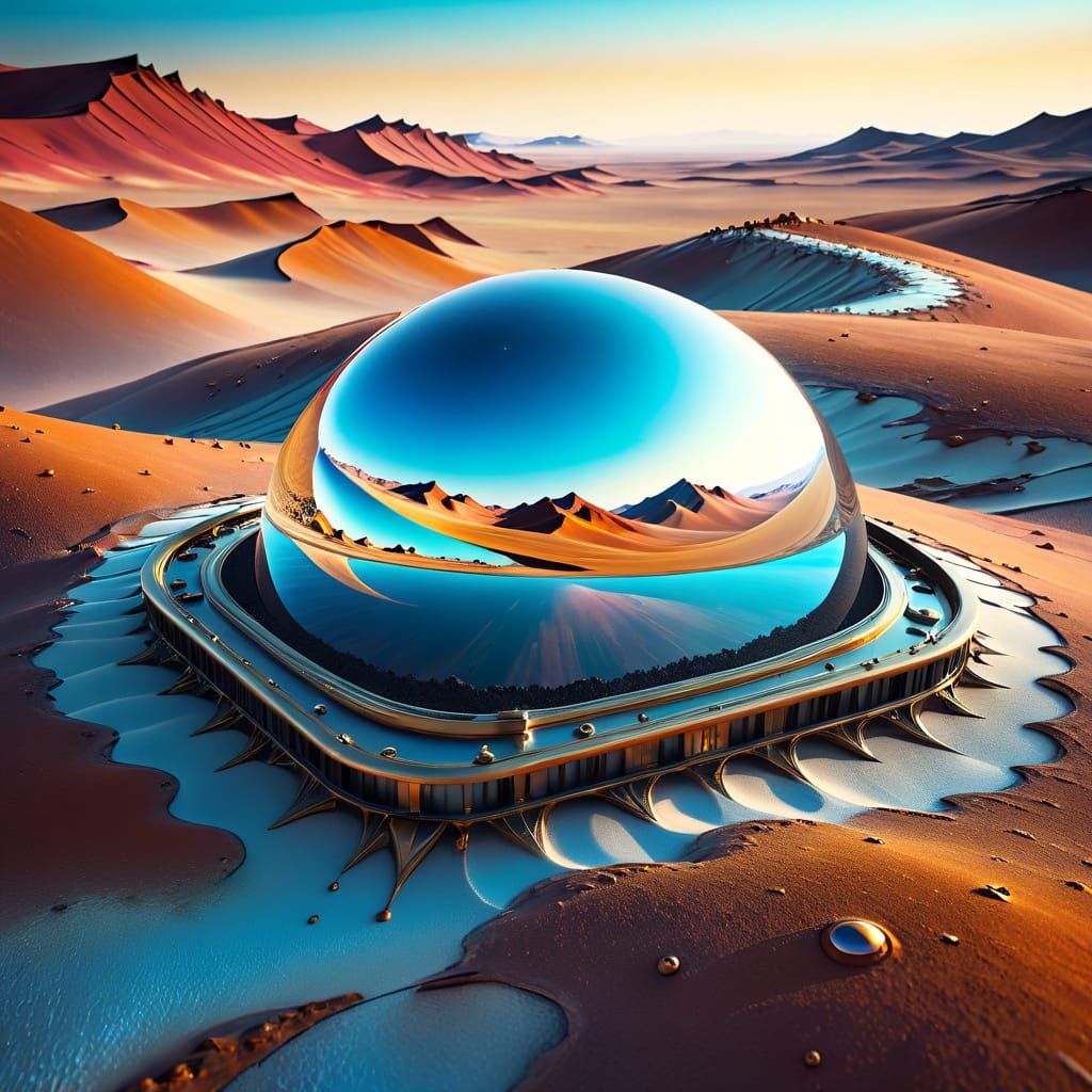 Surreal Dream Number 42 on Metallic Surface