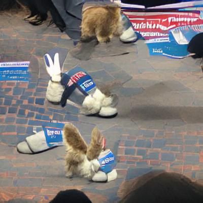 Rabbit as Bernie Sanders Asking Once Again