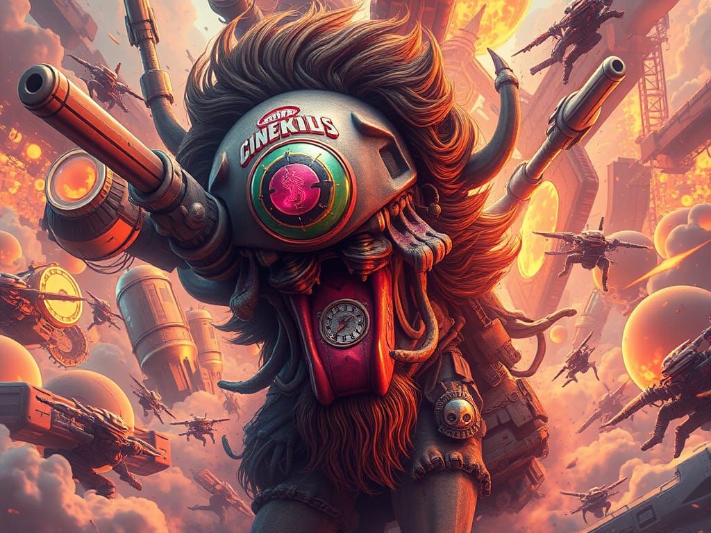 Epic Multimedia Artwork with Warped Perspectives