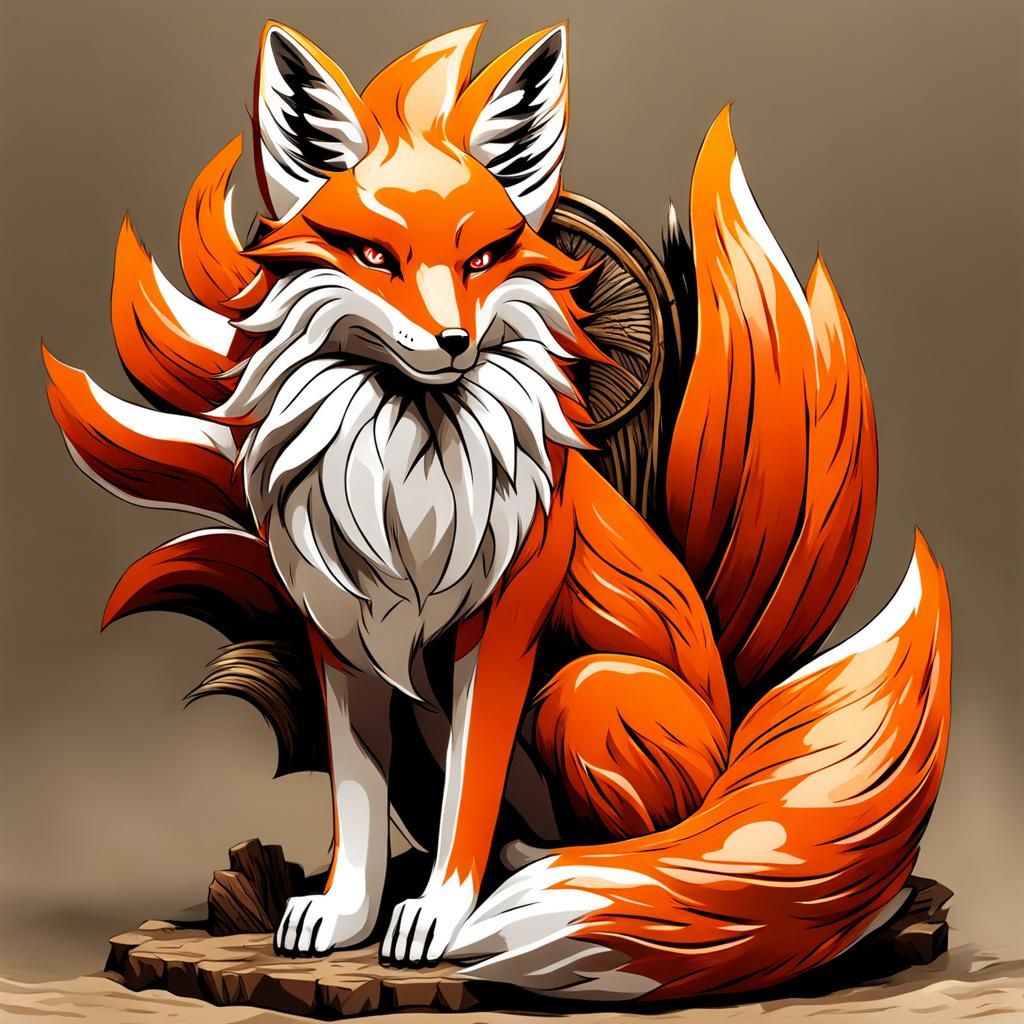 Nine-Tailed Fox Sitting