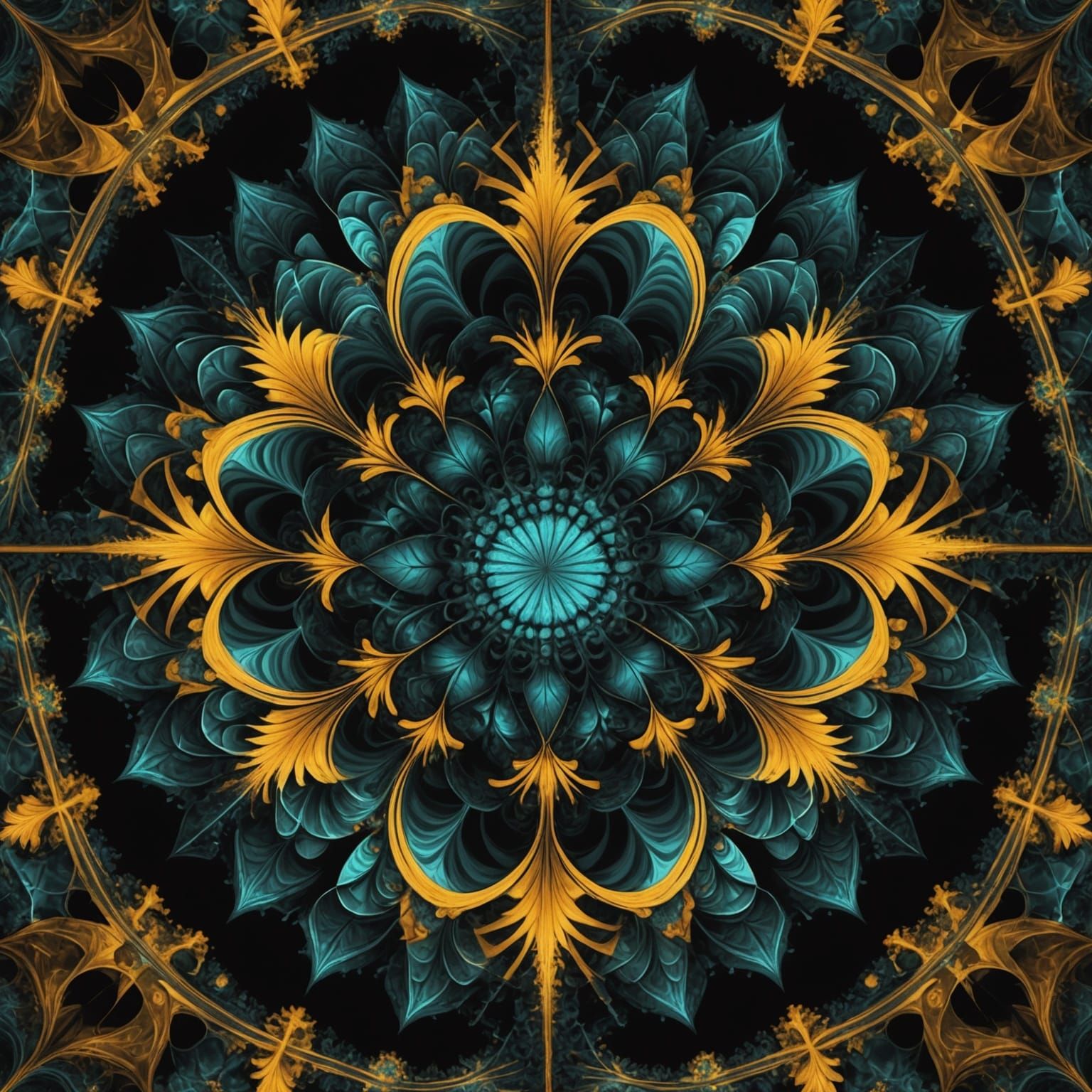 Colorful Fractal Art: Abstract Geometric Design