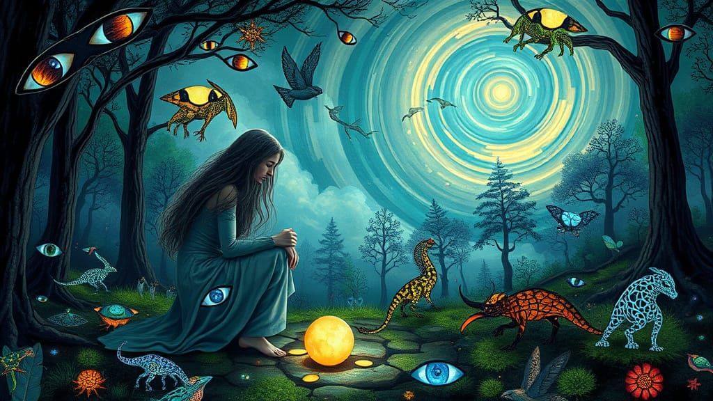 Eerie Encounters: Bio Art Collage in 8K