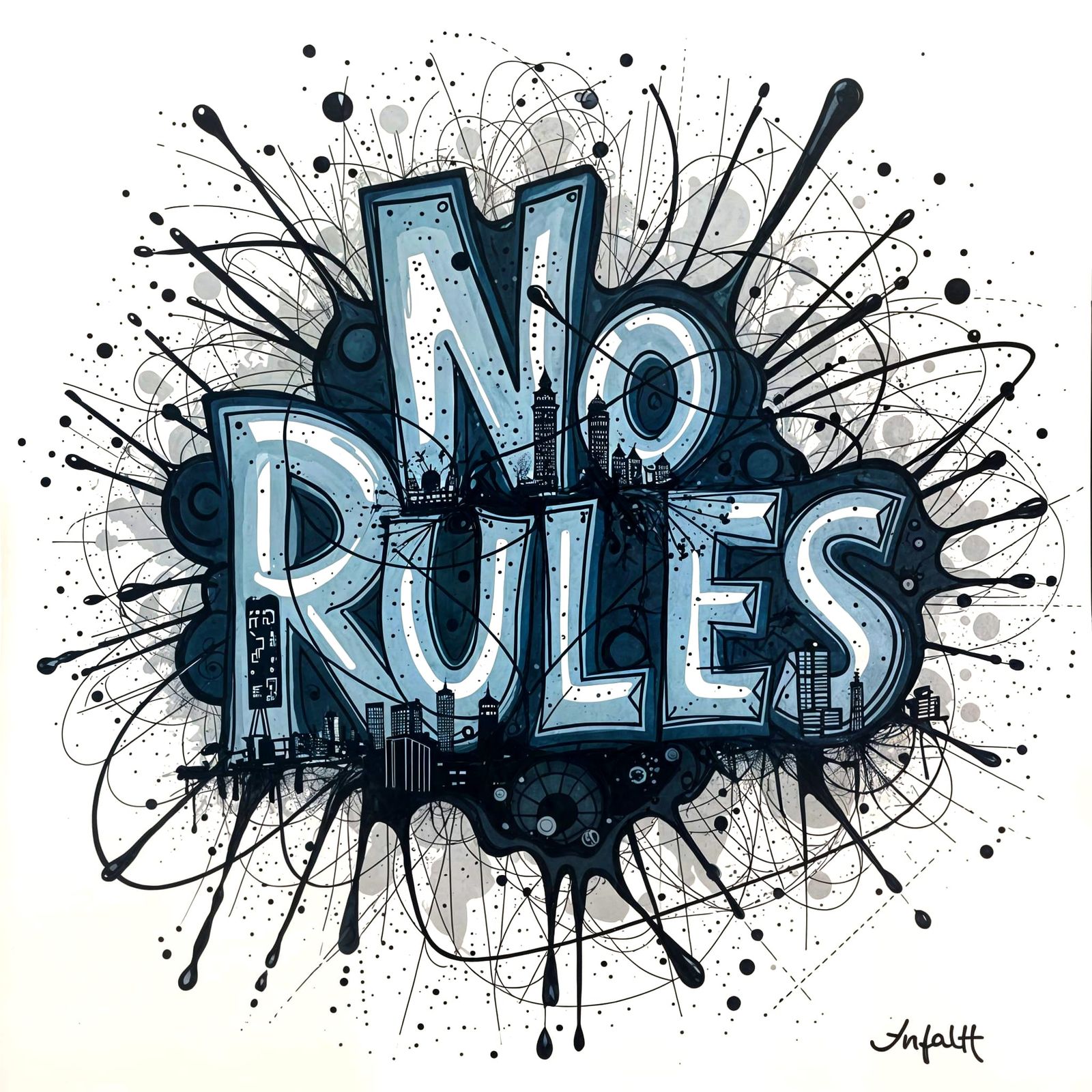 Ethereal No Rules Graffiti in 3D with Evolving Buildings and...