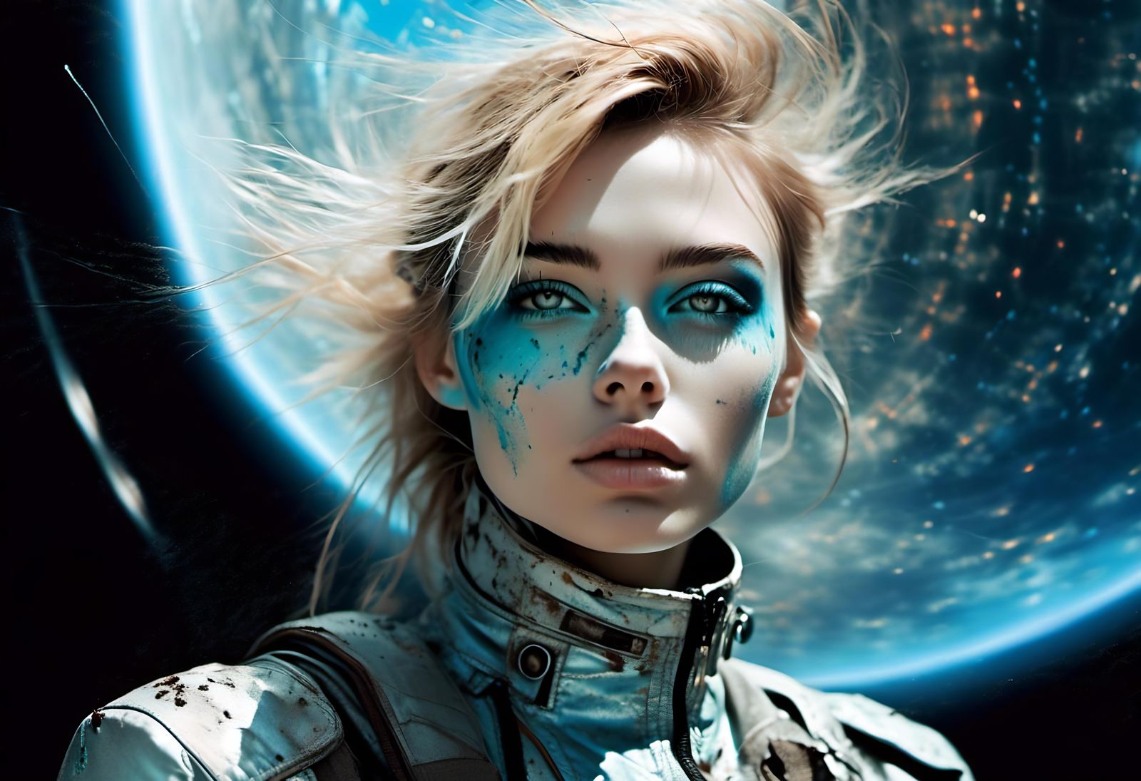 Dreaming Space Girl in Photorealistic Sci-Fi Art