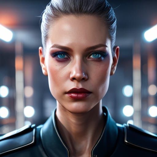 Cyberpunk Neural Network Face in 3D, 8K