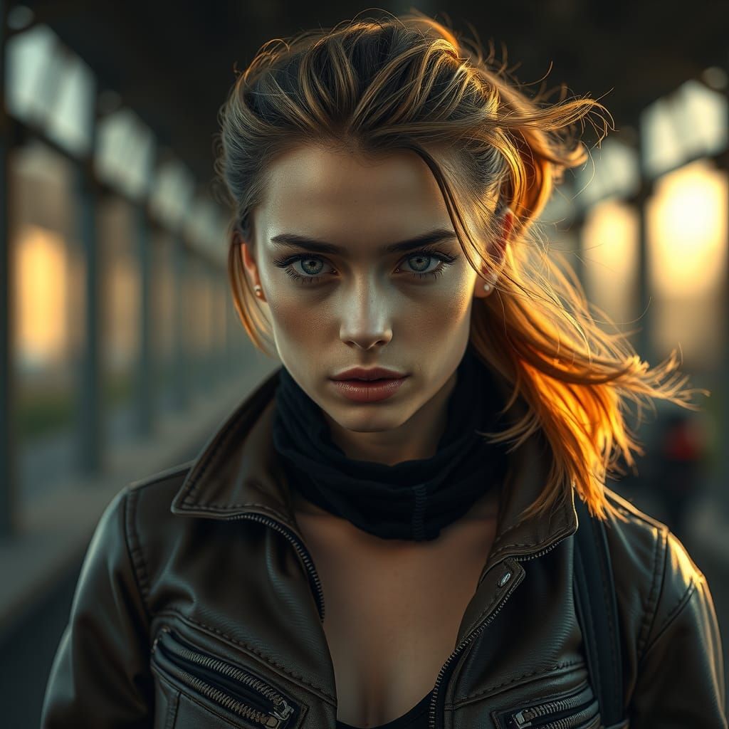 Hyperrealistic Portrait of a Strong Woman