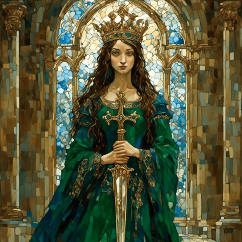 Medieval Gothic Princess in Castle Hall