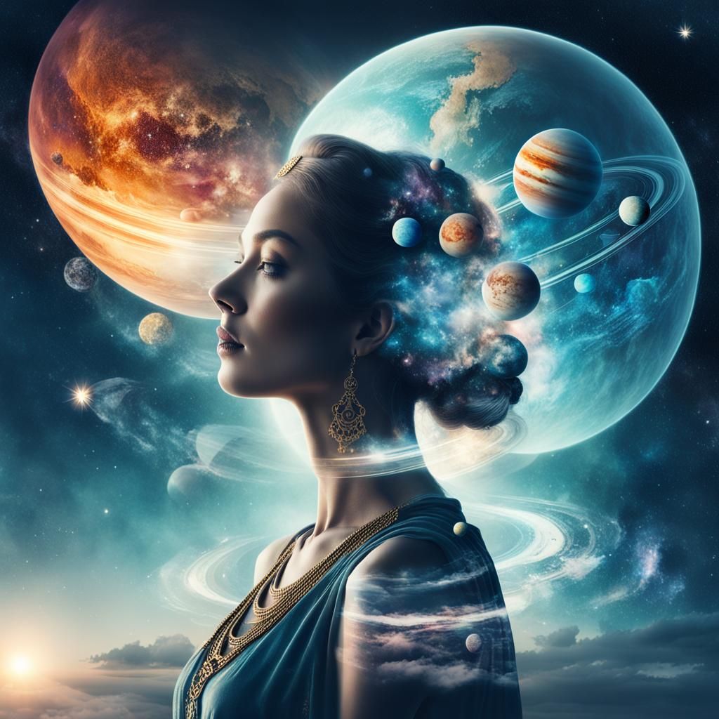 Double exposure: Goddess of the universe