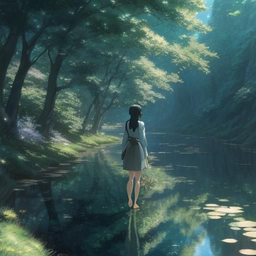 Anime Girl in Studio Ghibli Style, 8k