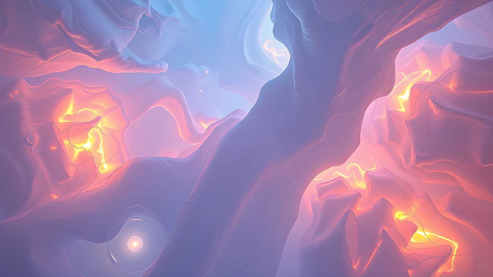 Abstract Translucent Aerogel Sculpture in Expressionist Styl...