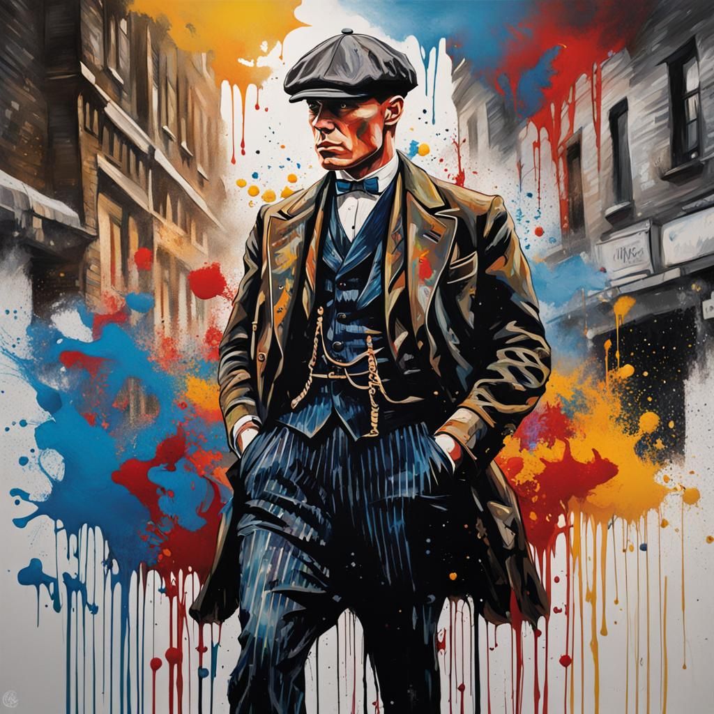 Tommy Shelby Graffiti Art: Ultra Detailed Street Scene