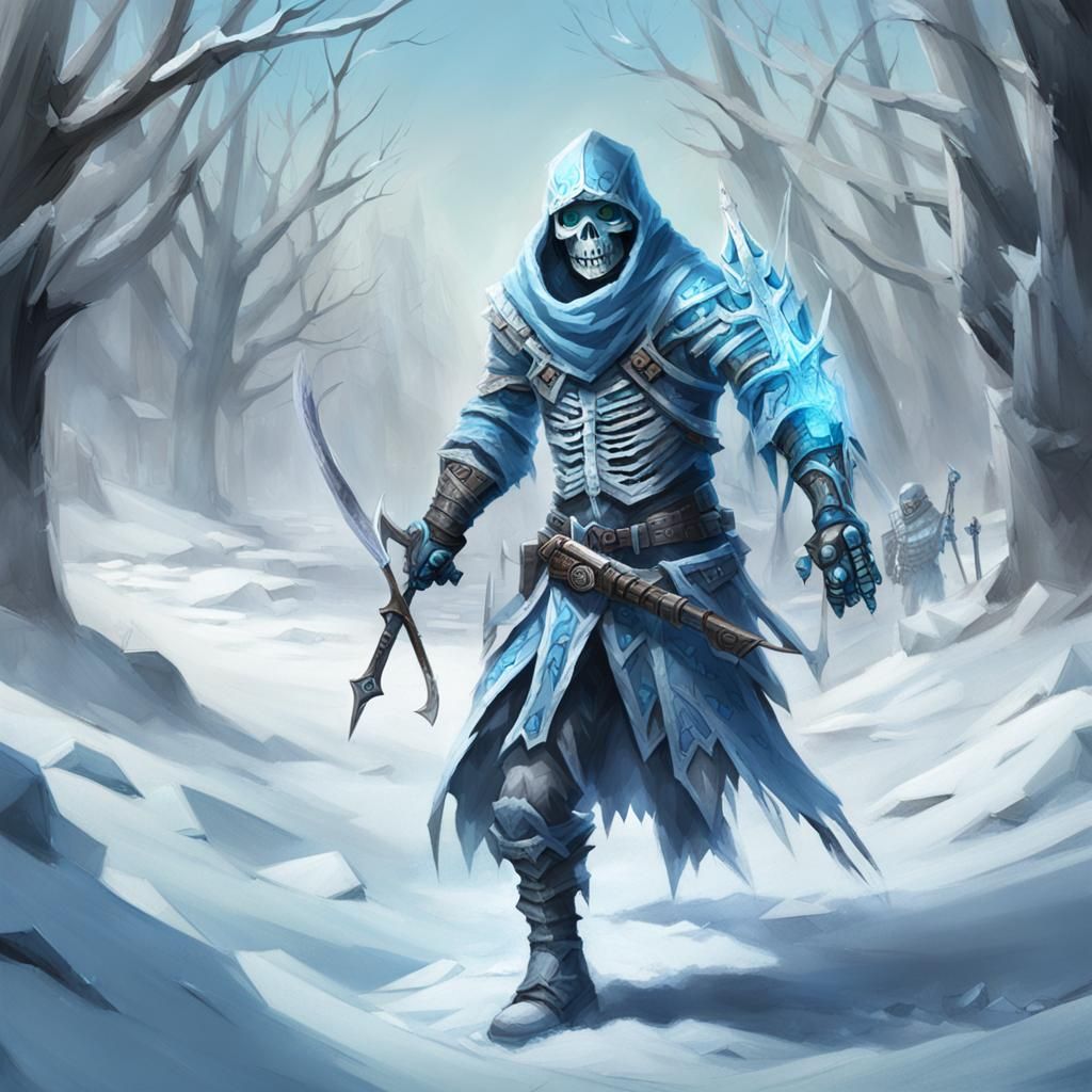 Icy Skeleton Assassin in Detailed Render