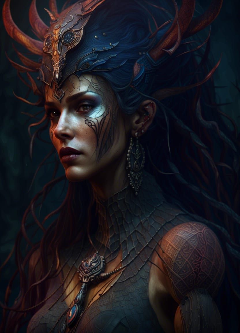 Lilith in Detailed Matte Painting Style