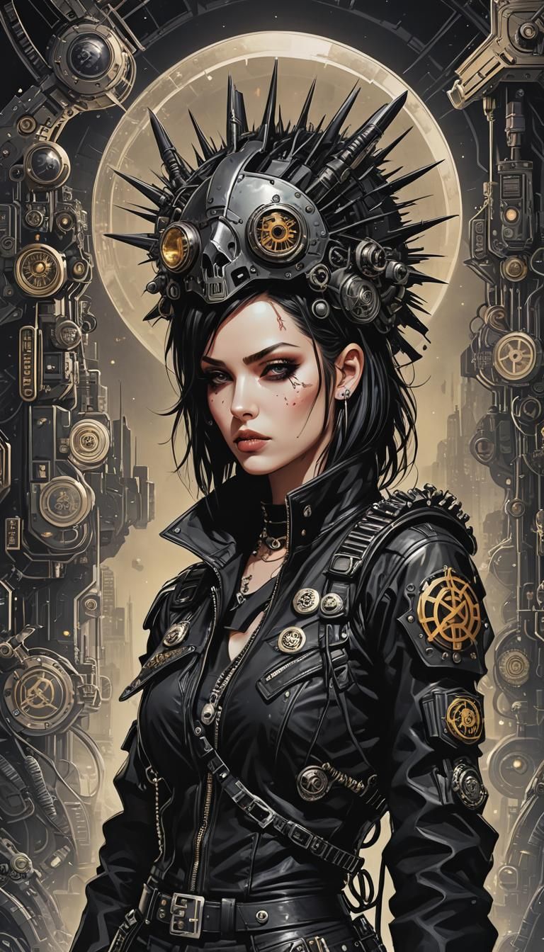 Cryptopunk Astronaut in Fantasy Deathpunk Style