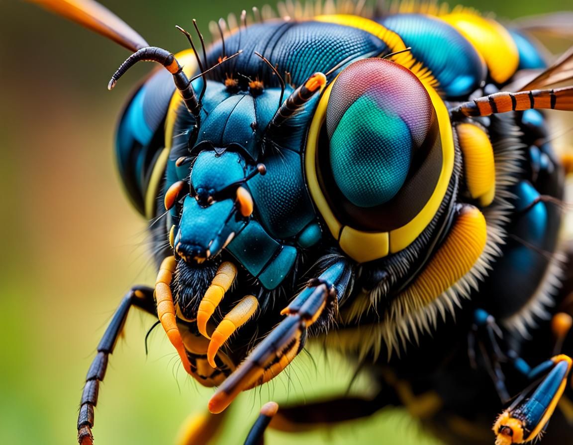 Award-Winning Macro Photograph of a Wasp Face