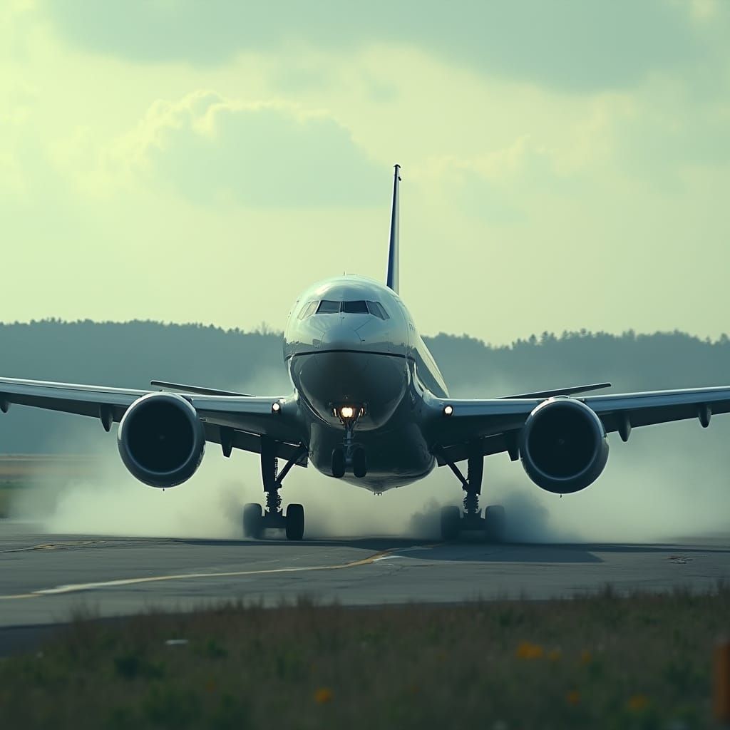 Boeing 777 Crosswind Landing in Cinematic Style