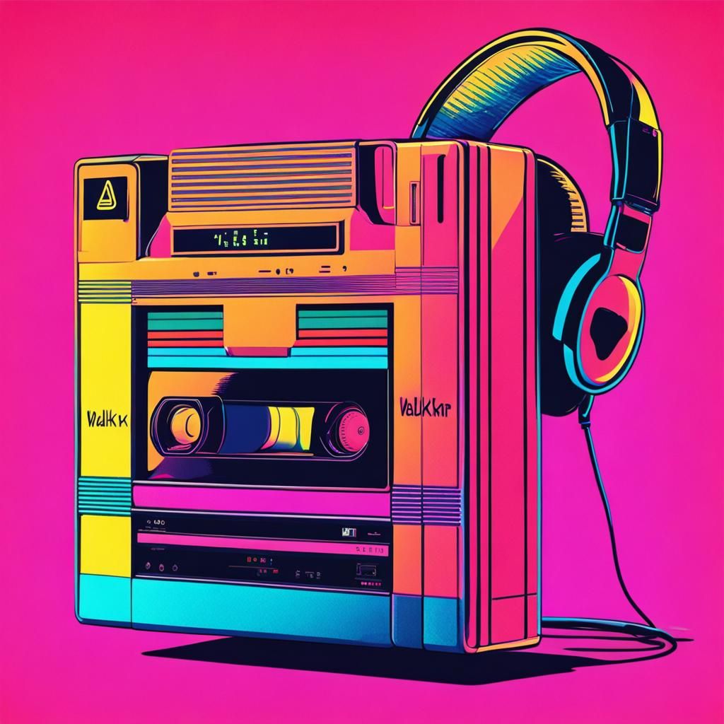 Retro 80s Aerobics Ad with Walkmans
