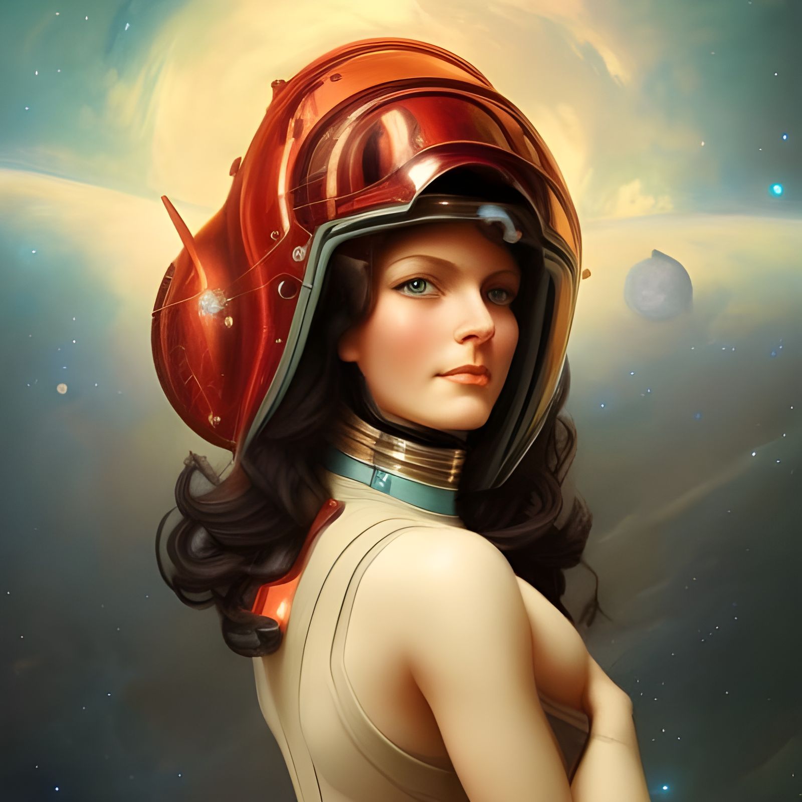 Neo-Victorian Astronaut Portrait in Fantasy Art Style