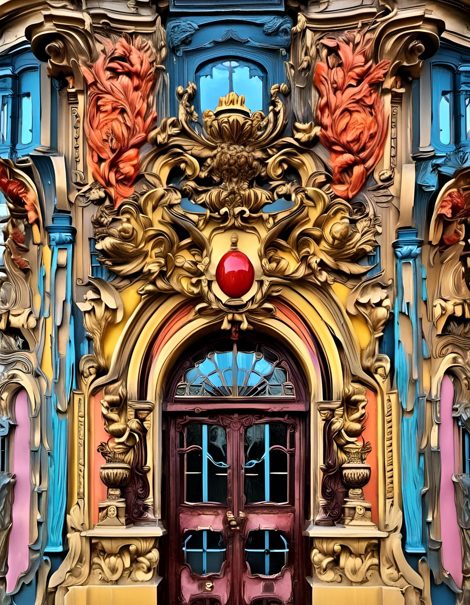 Maximalist Fountain Inferno in Dark Street Style