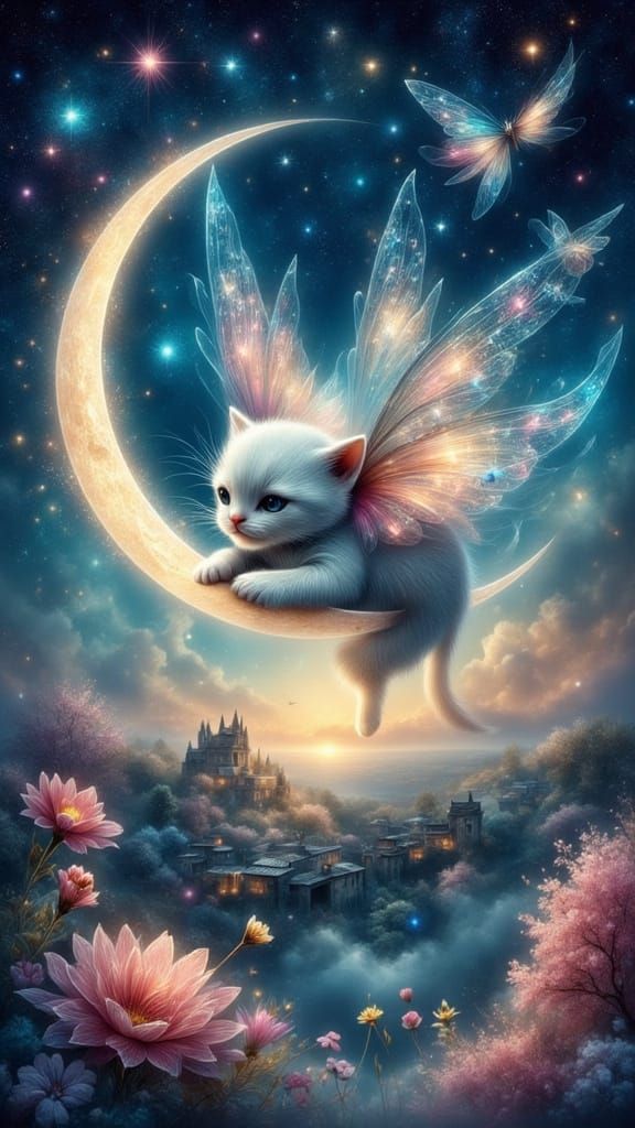 Fairy Kitten Guardian of Dreams: Children's Illustration