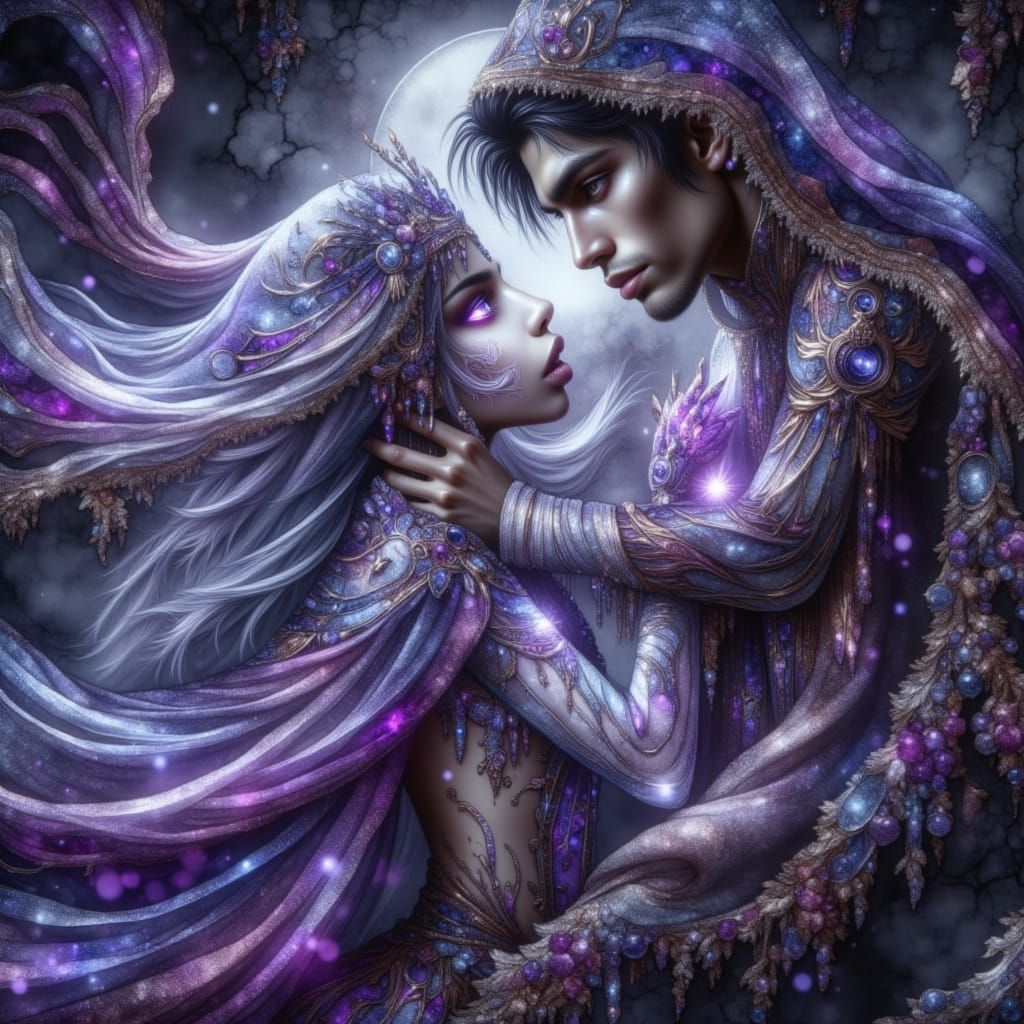 Ethereal Fantasy Romance Book Cover in Dreamlike Atmosphere