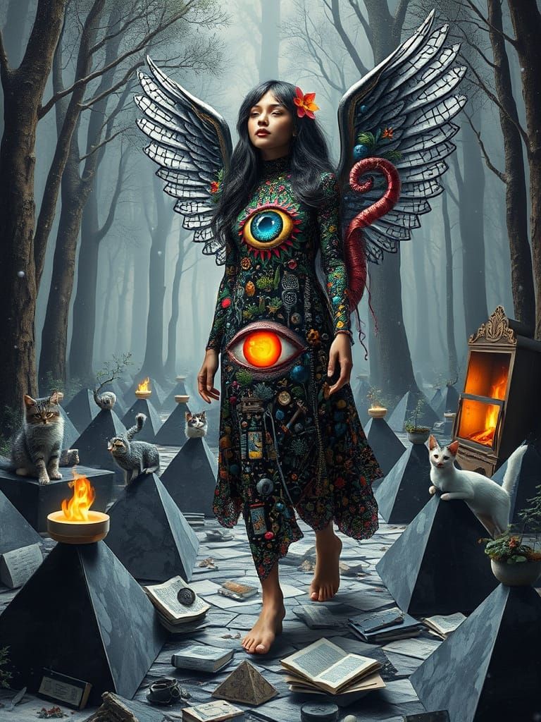 Kitchen Tool Goddess in Dreamlike Landscape