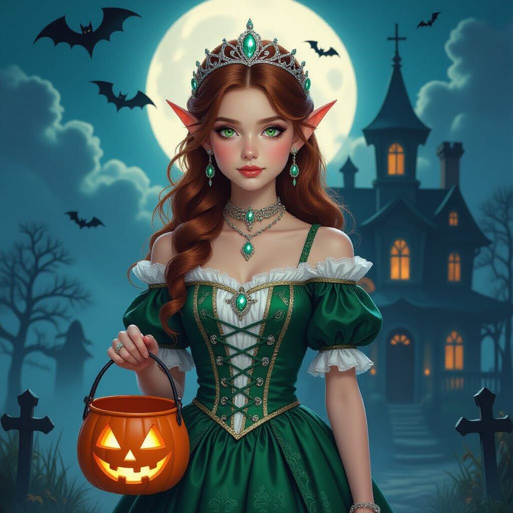 Elven Teenager in Medieval Dress by Haunted House