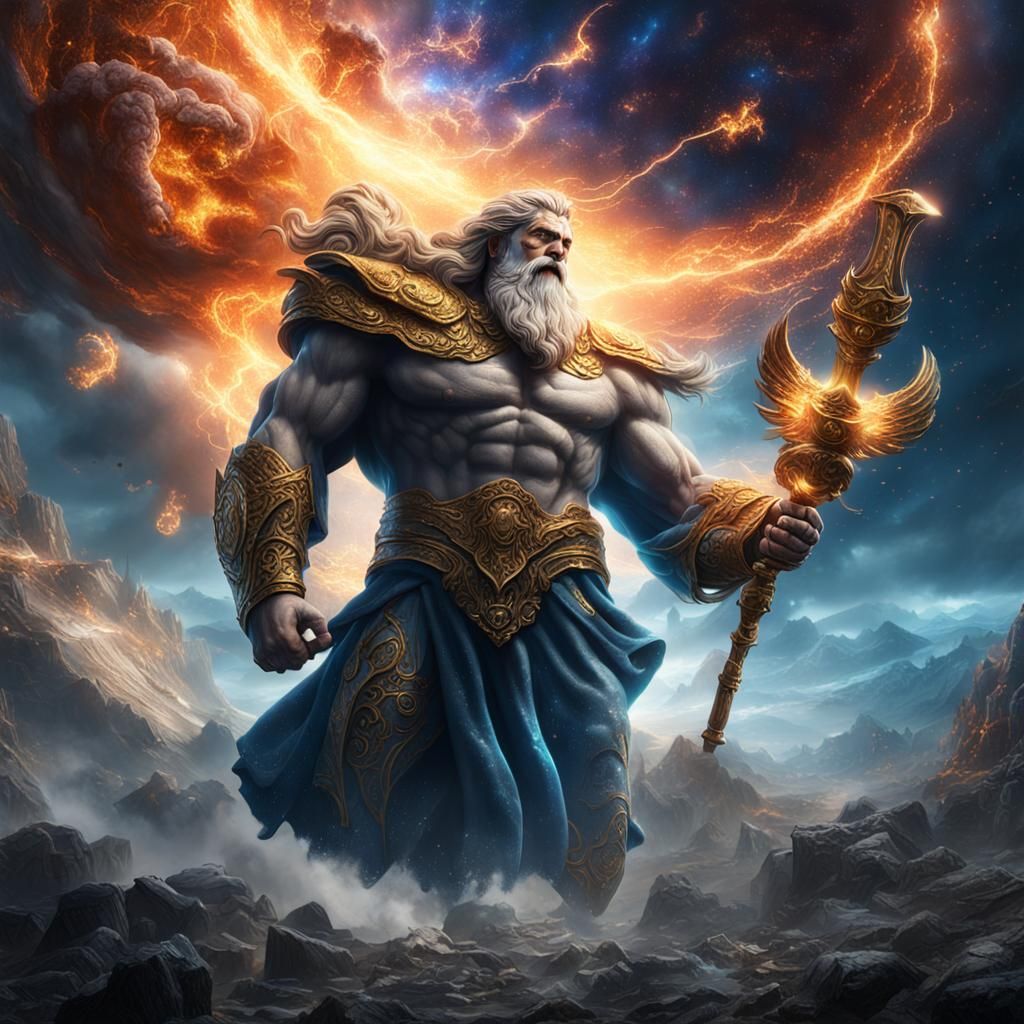 Zeus Destroys Universe: Detailed Matte Painting