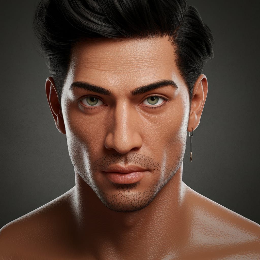 Striking Portrait of a Handsome Oriental Prince