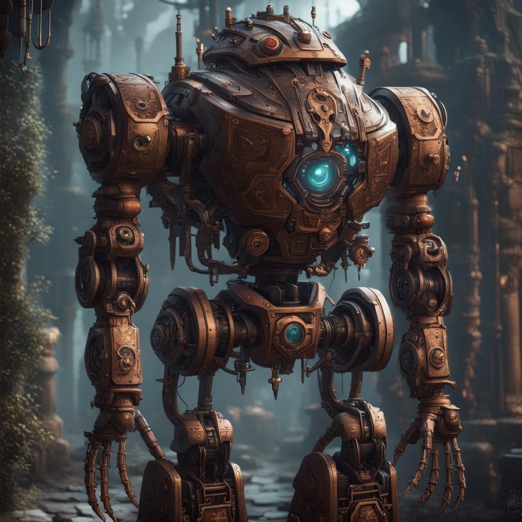 D&D Robot Doctor: Detailed Fantasy Concept Art