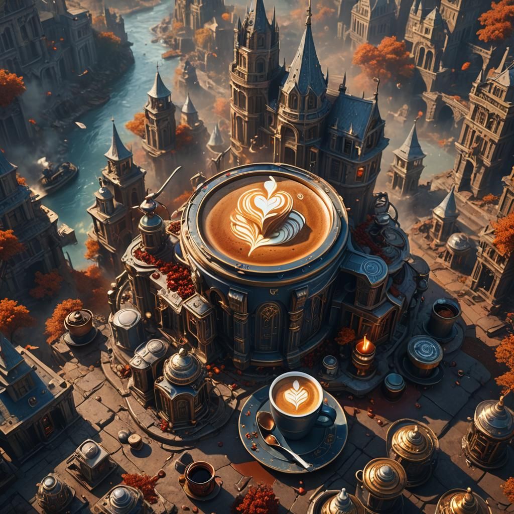 Coffee on the Day of Valor: Detailed Matte Painting