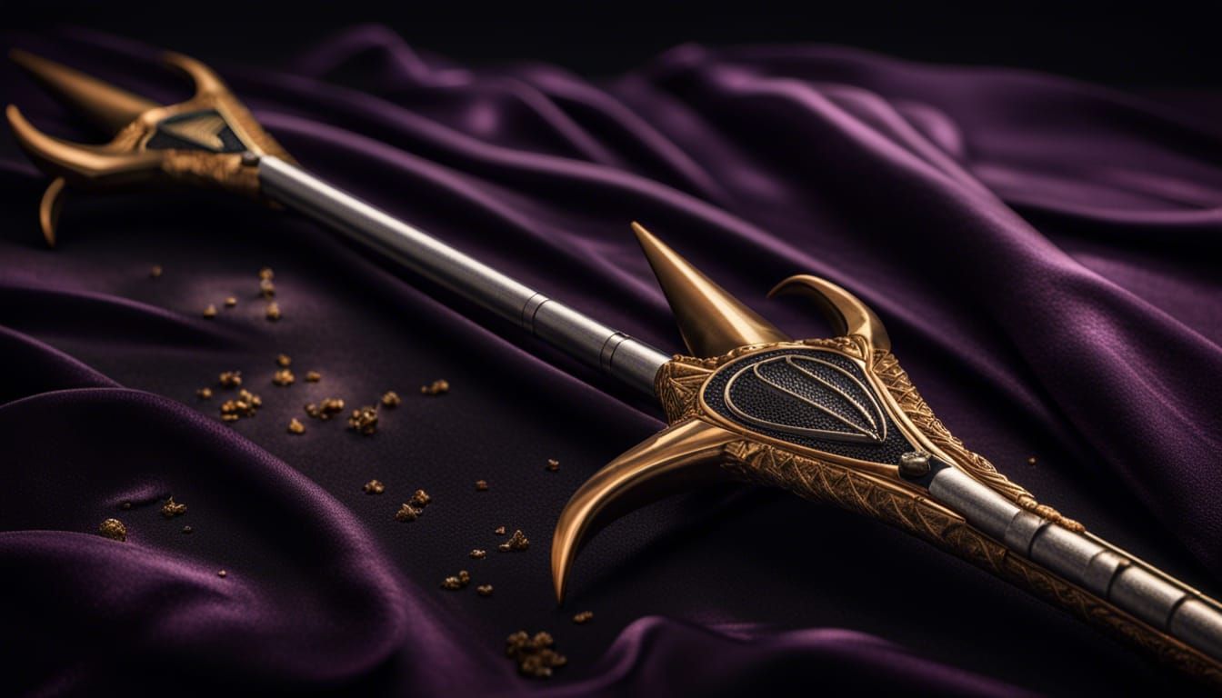 Ornate Trident Relic in Photographic Realism