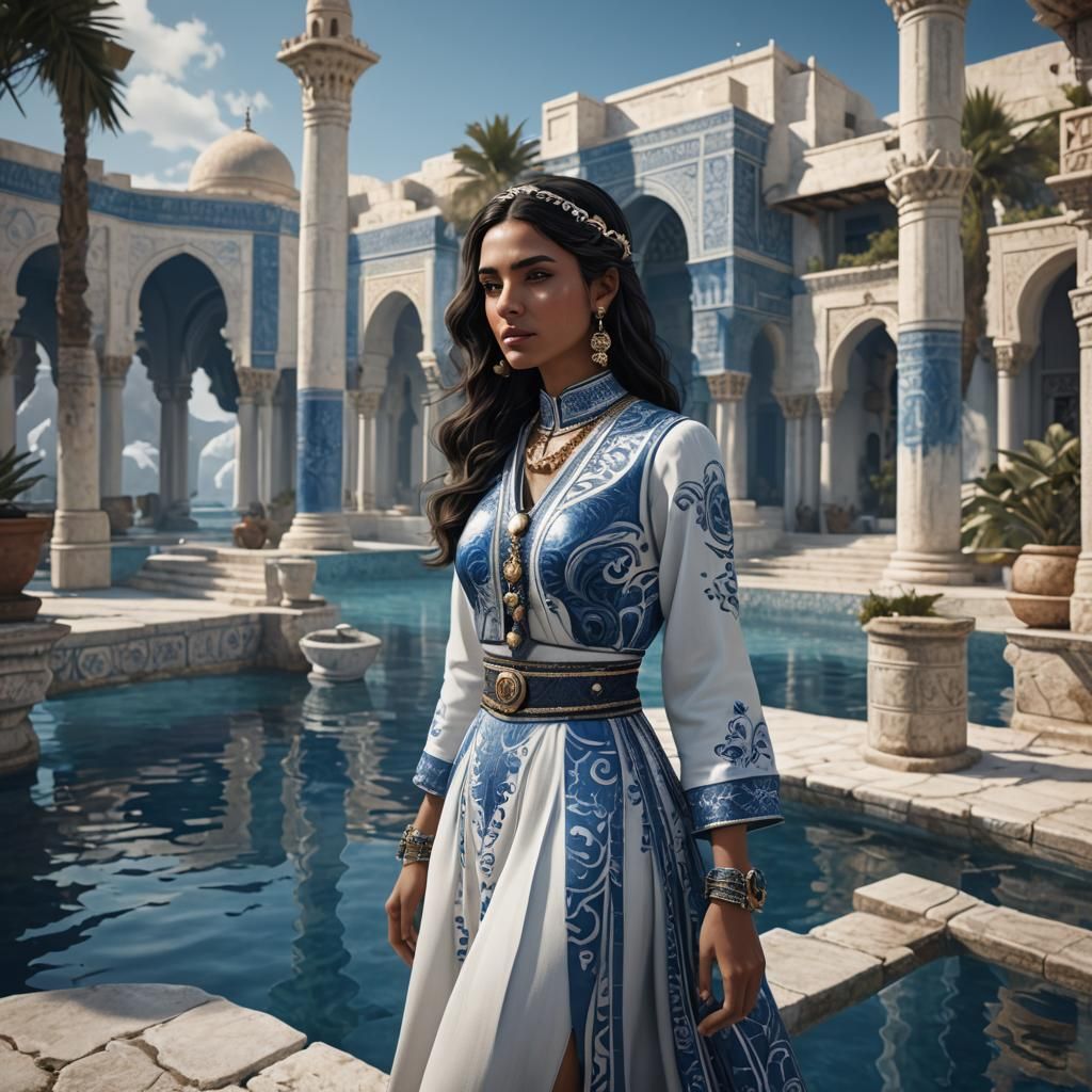 Tunisian Girl in Sidi Bou Said Deco