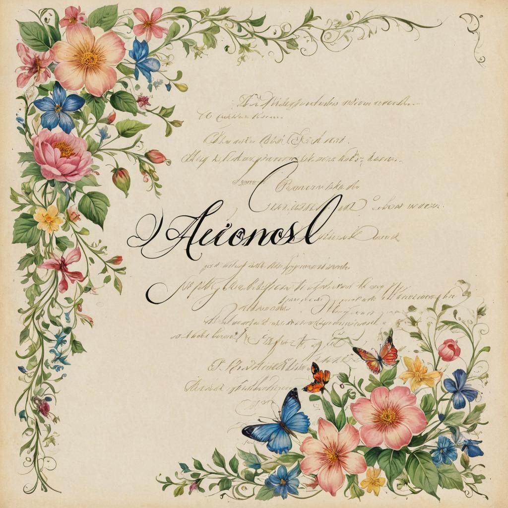 Alcohol Ink Splash with French Calligraphy