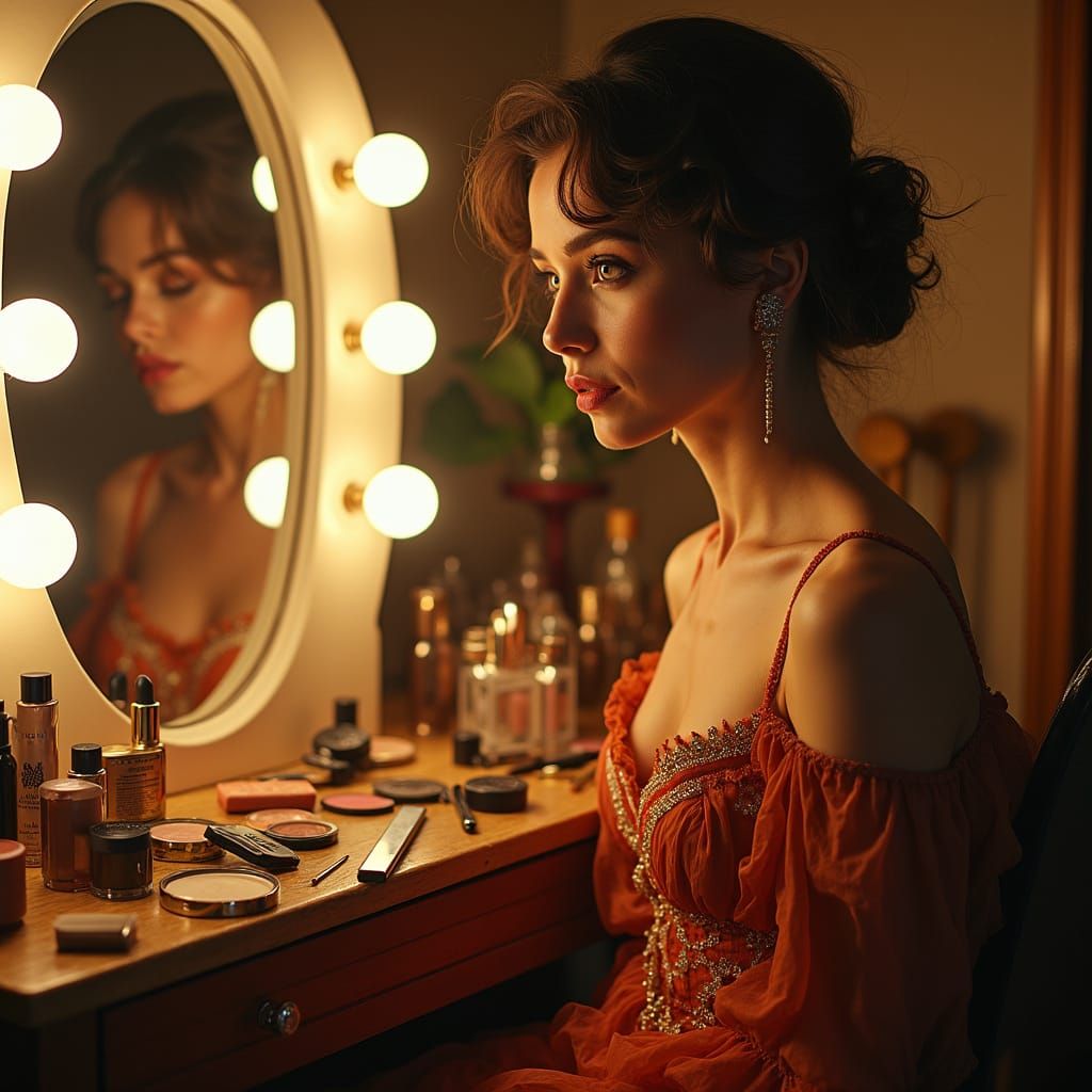 Elegant Actress in Luxurious Art Nouveau Style