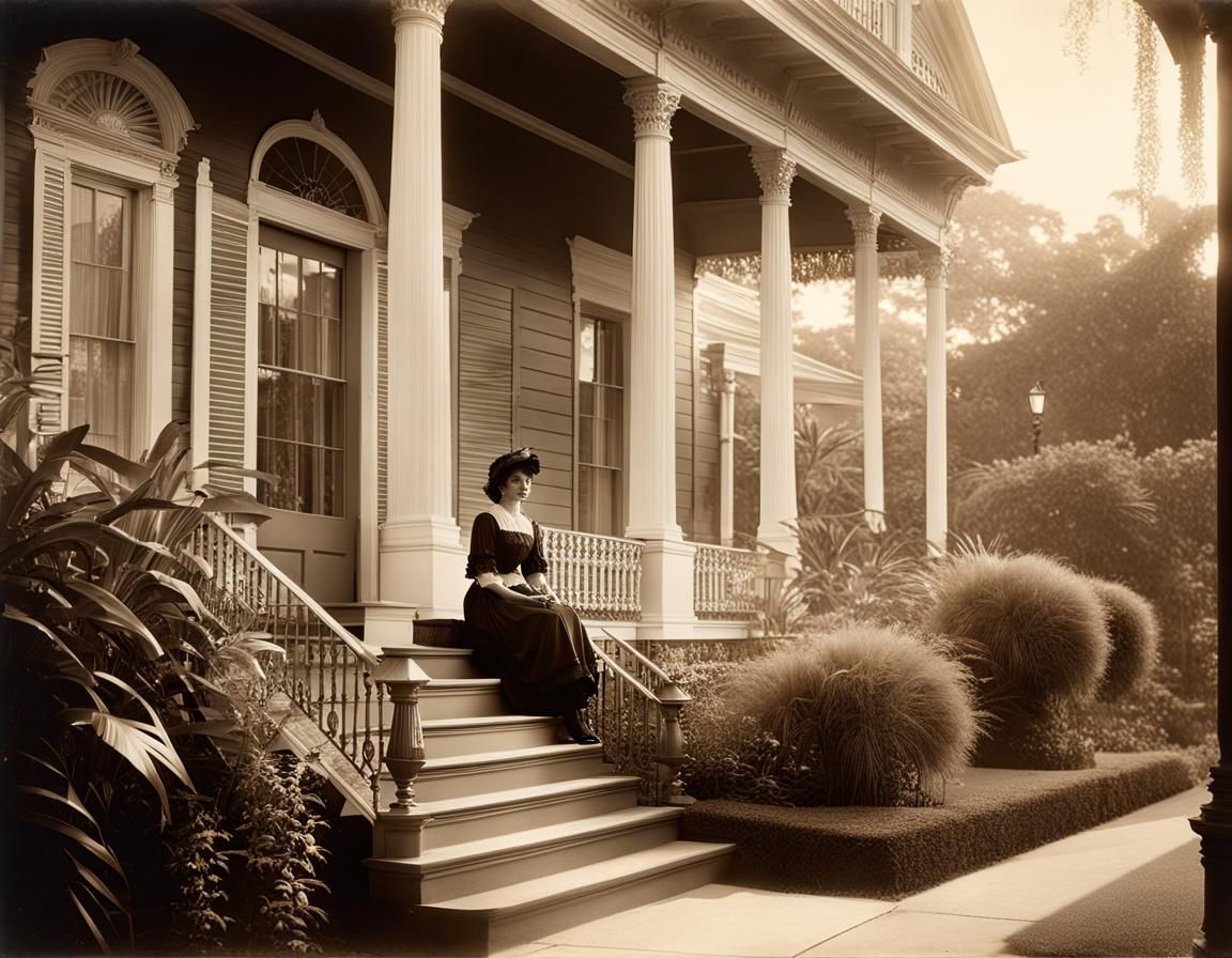 1890s New Orleans Woman in Atmospheric Light