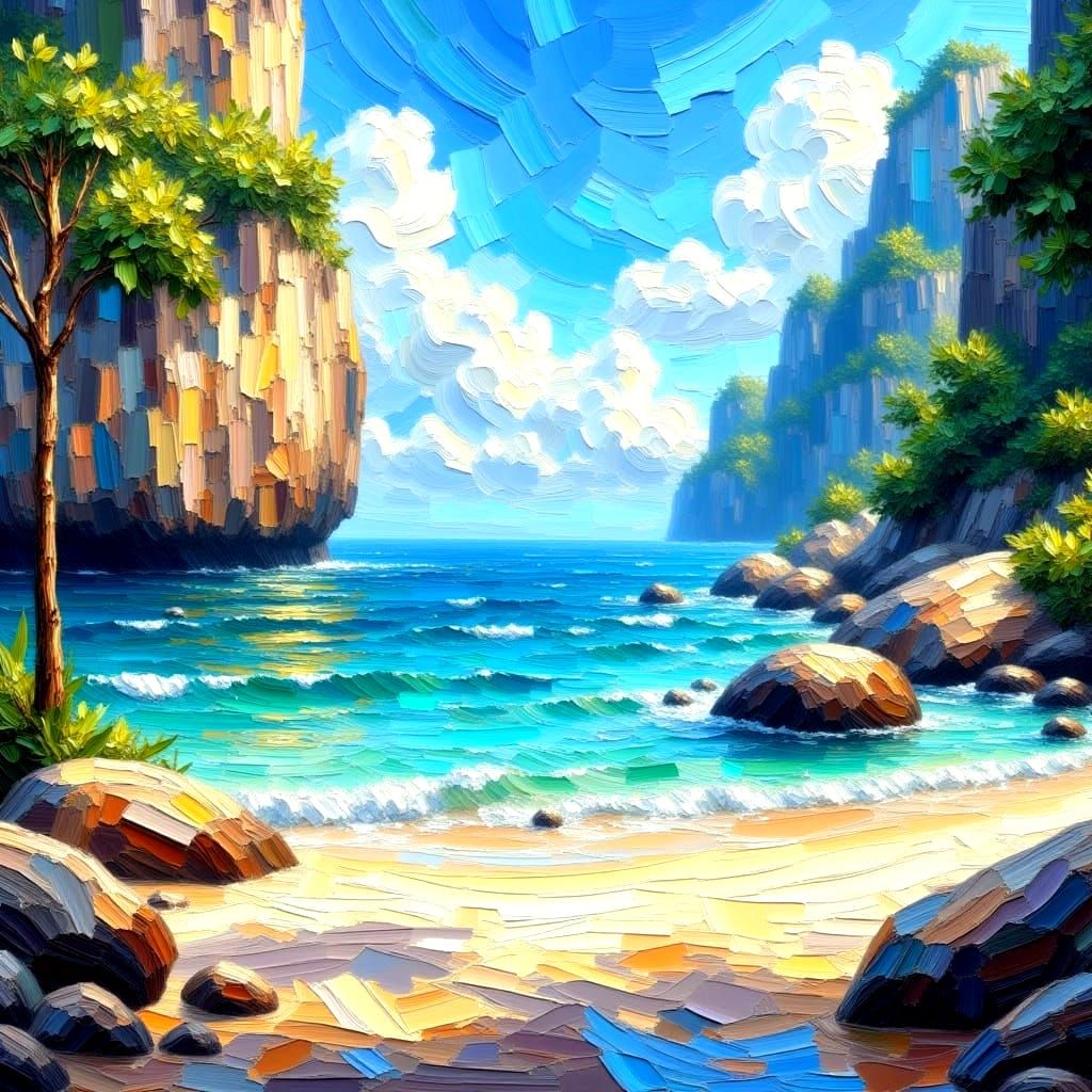 Surreal Tropical Paradise with Vibrant Limestone Cliffs and ...