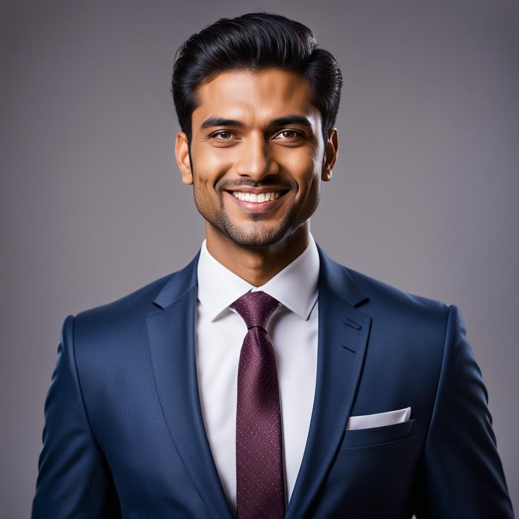 Professional Headshot of Young Indian Man in Suit