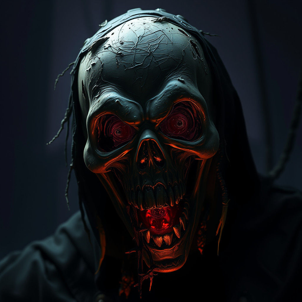 Decayed Zombie Ghostface Mask in Art Nouveau Style