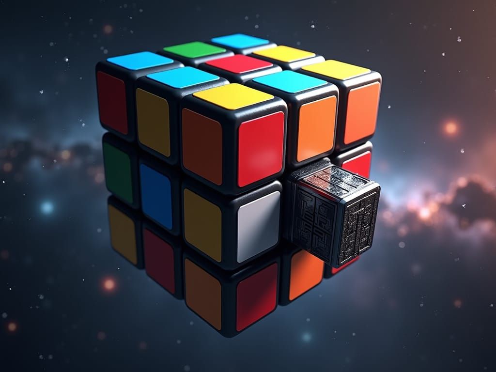 Titanic Rubik's Cube Assimilates Borg Cube in Space