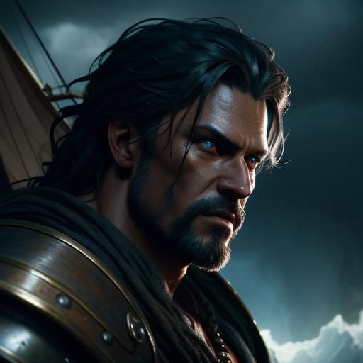 Epic Pirate Ship Concept Art in High Fantasy Style