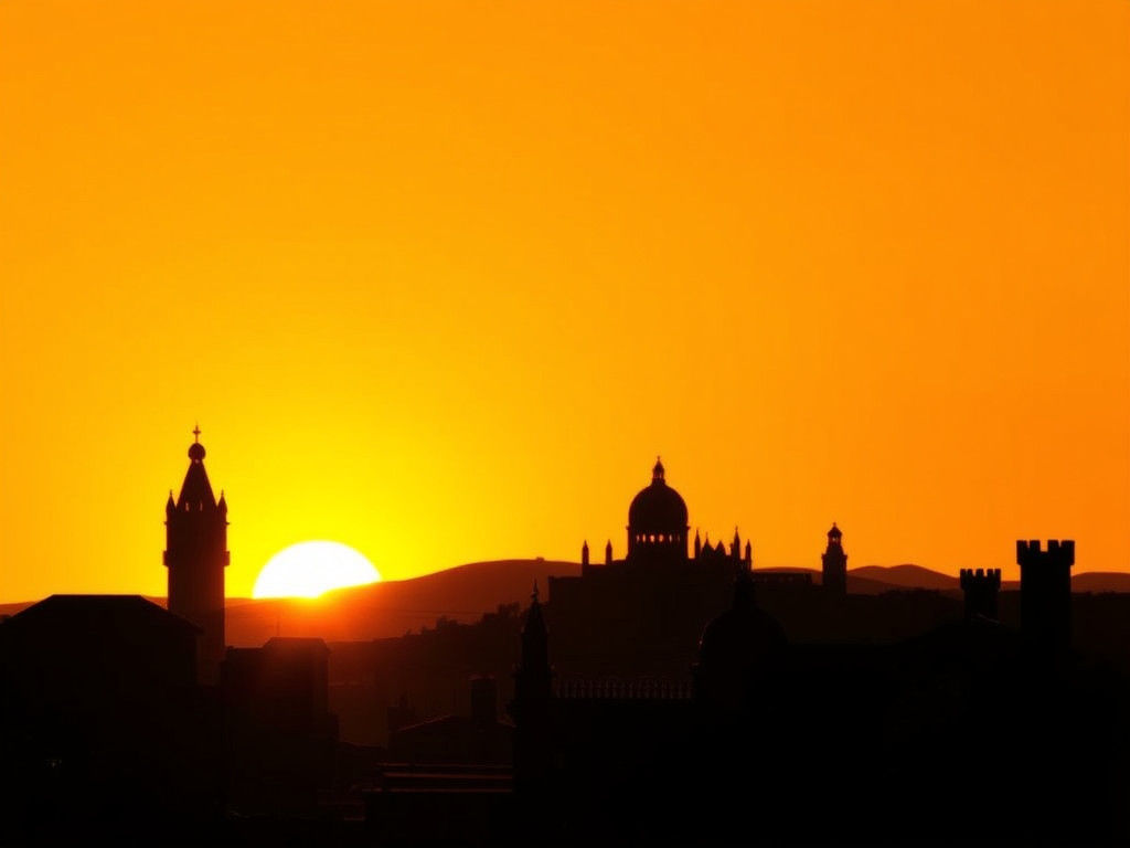 Lisbon City Skyline in Black Silhouette Paper-Cut Art