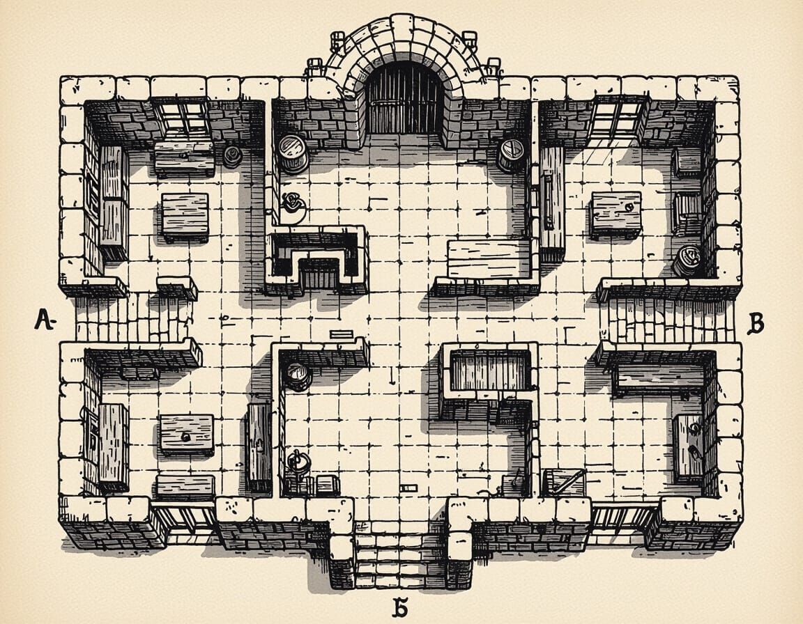TTRPG Fantasy Dungeon Map