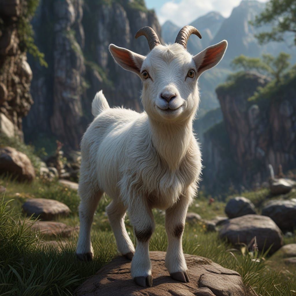 Vibrant Fantasy Goat Concept Art in Unreal Engine 5