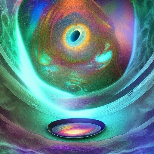Fantasy Whirlpool: Holographic Cosmic Astral Illustration