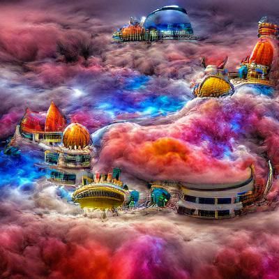 Cosmic Cloud Palace: A Dreamlike Creation