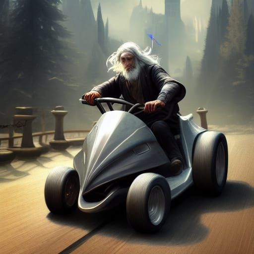Gandalf Rides a Go-Kart: Digital Concept Art