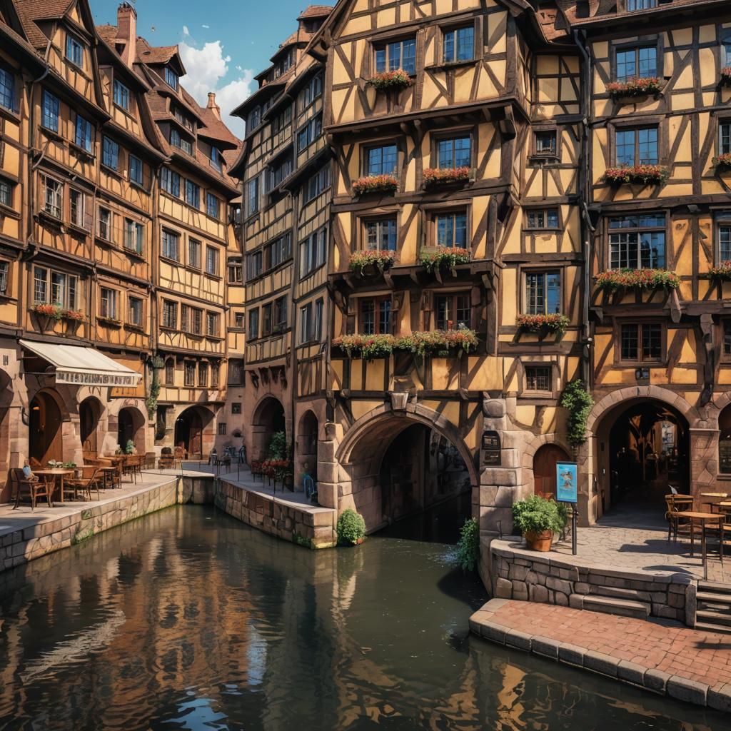 Petit France Strasbourg: Hyperrealistic Splash Art