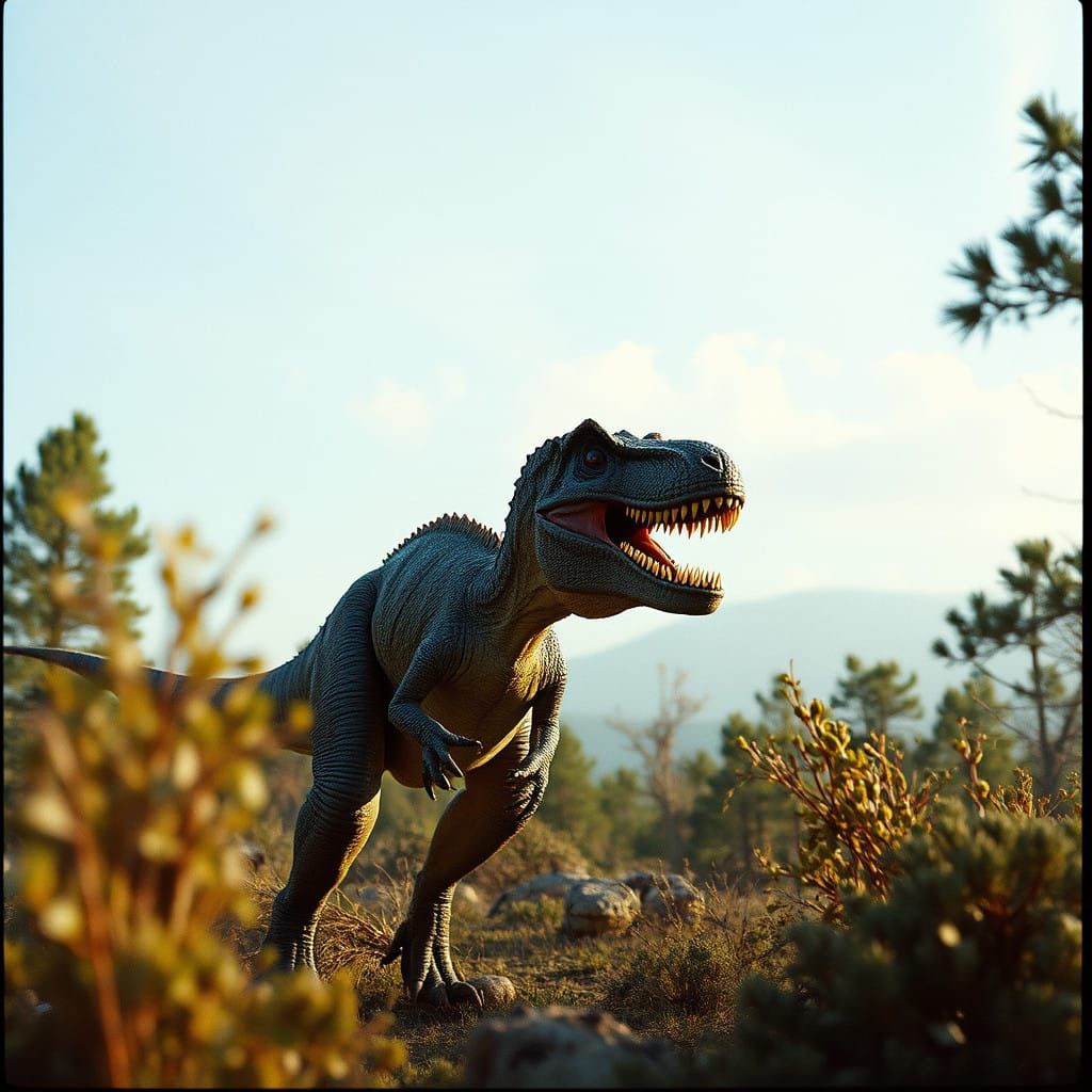 Majestic Giant Roams Prehistoric Landscape