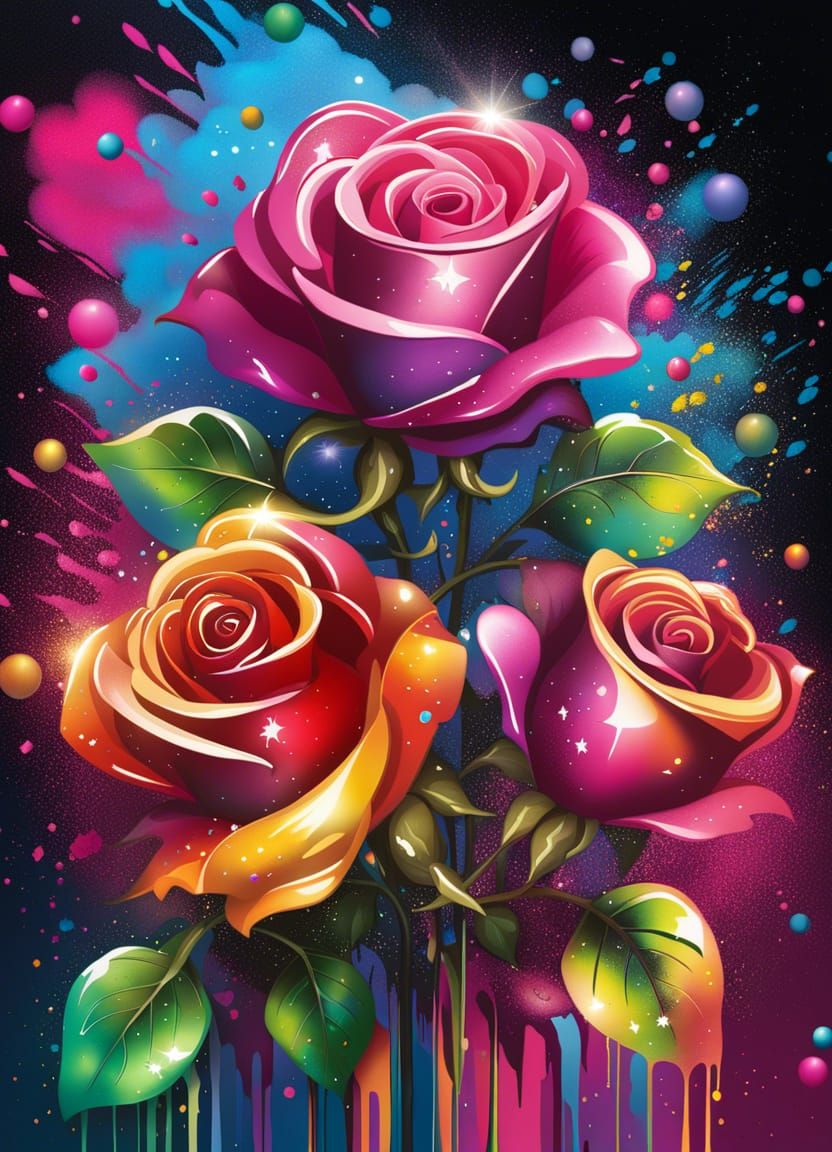 Glitter roses bouquet